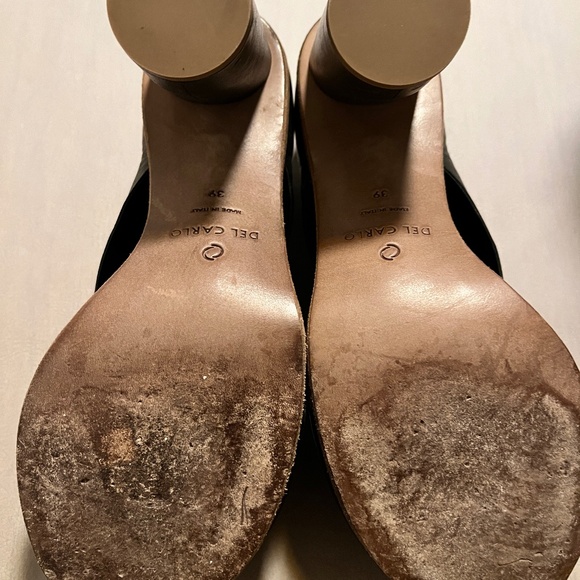 Del Carlo Black Open Toe High Heel Platforms main image 0